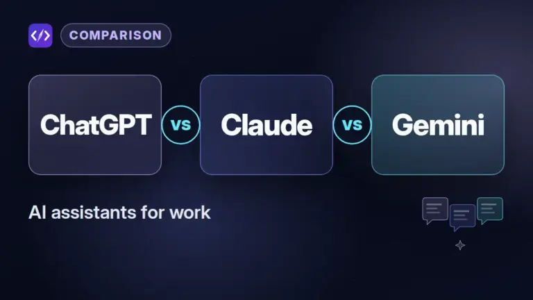 ChatGPT vs Claude vs Gemini comparison: CodeToolPilot editorial graphic (ai assistants for work)