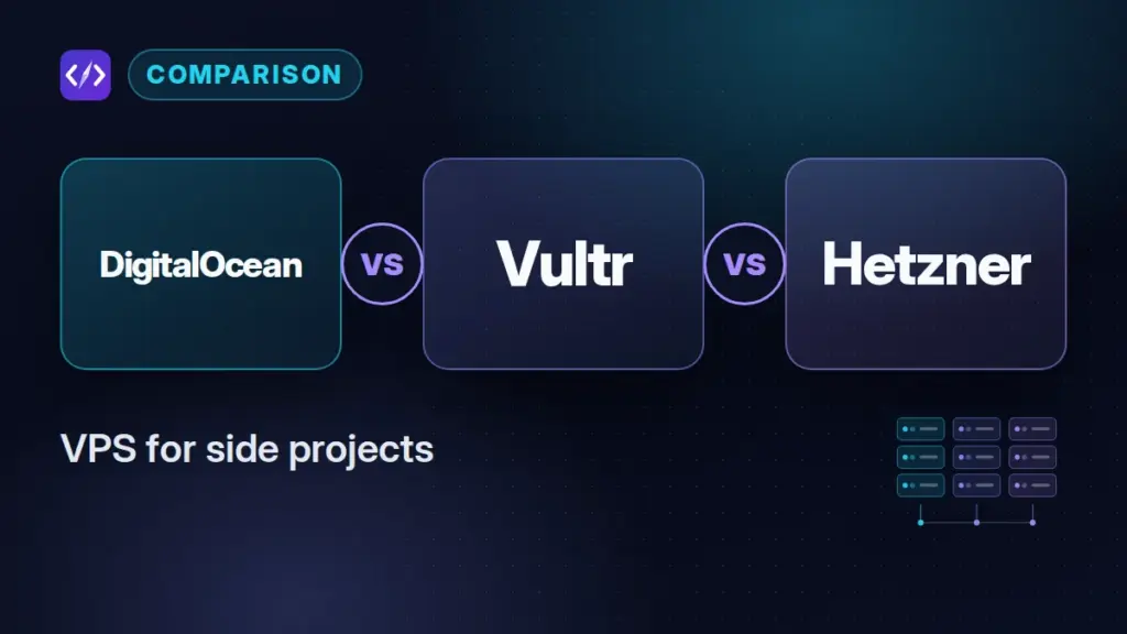 DigitalOcean vs Vultr vs Hetzner comparison: CodeToolPilot editorial graphic (vps for side projects)