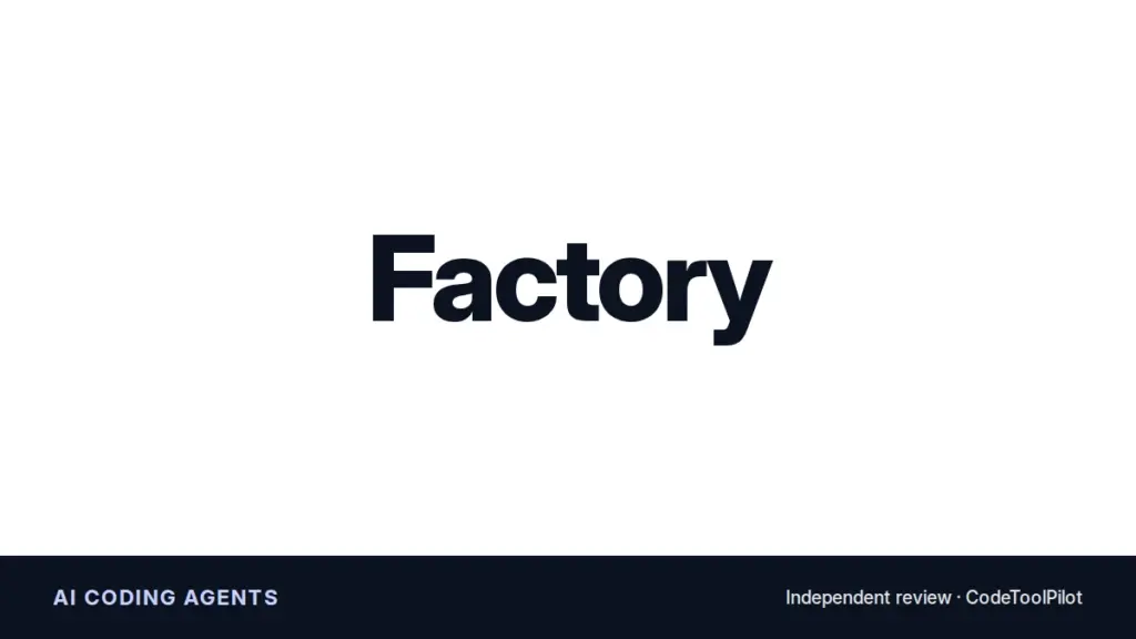 Factory review title card