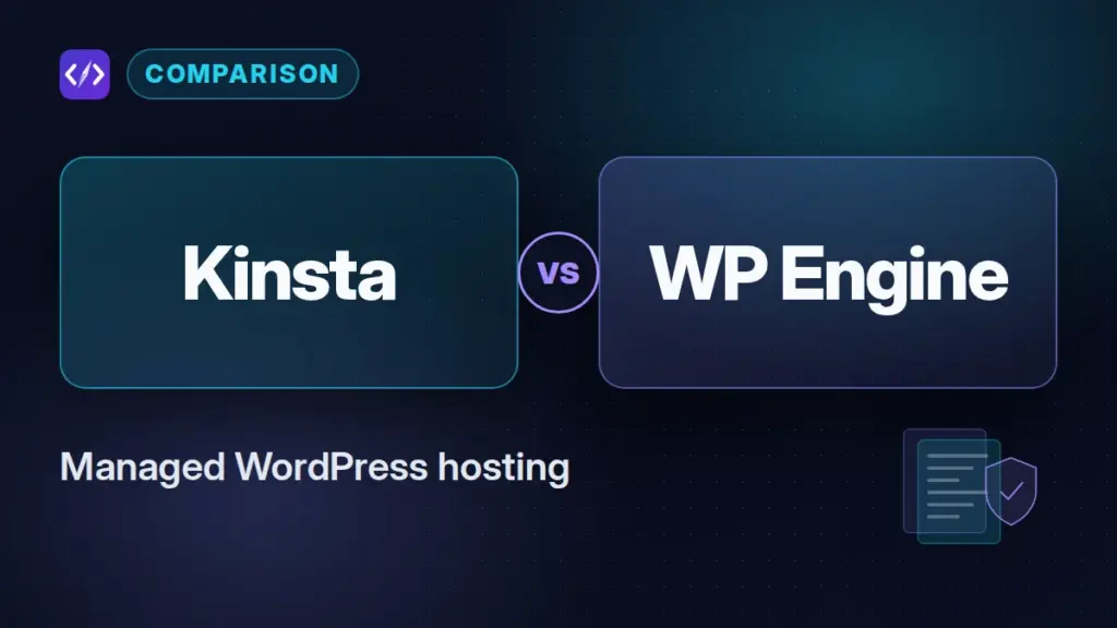 Kinsta vs WP Engine comparison: CodeToolPilot editorial graphic (managed wordpress hosting)